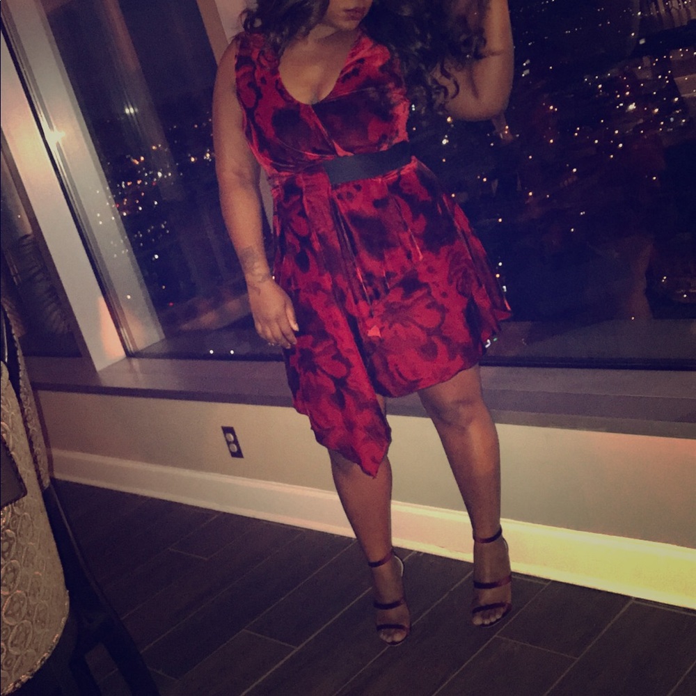 Red velvet dress